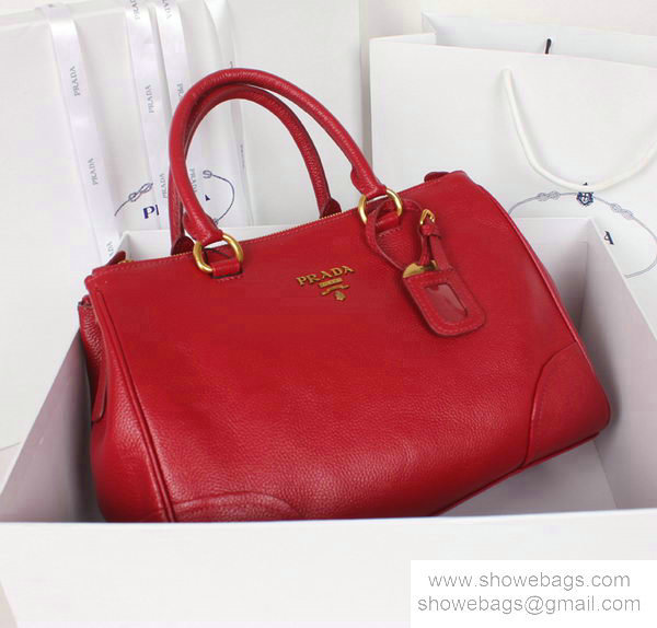 2014 Prada royalBlue calfskin leather tote bag BN2324 red - Click Image to Close